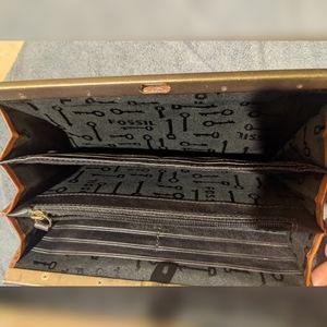 Fossil leather vintage clutch